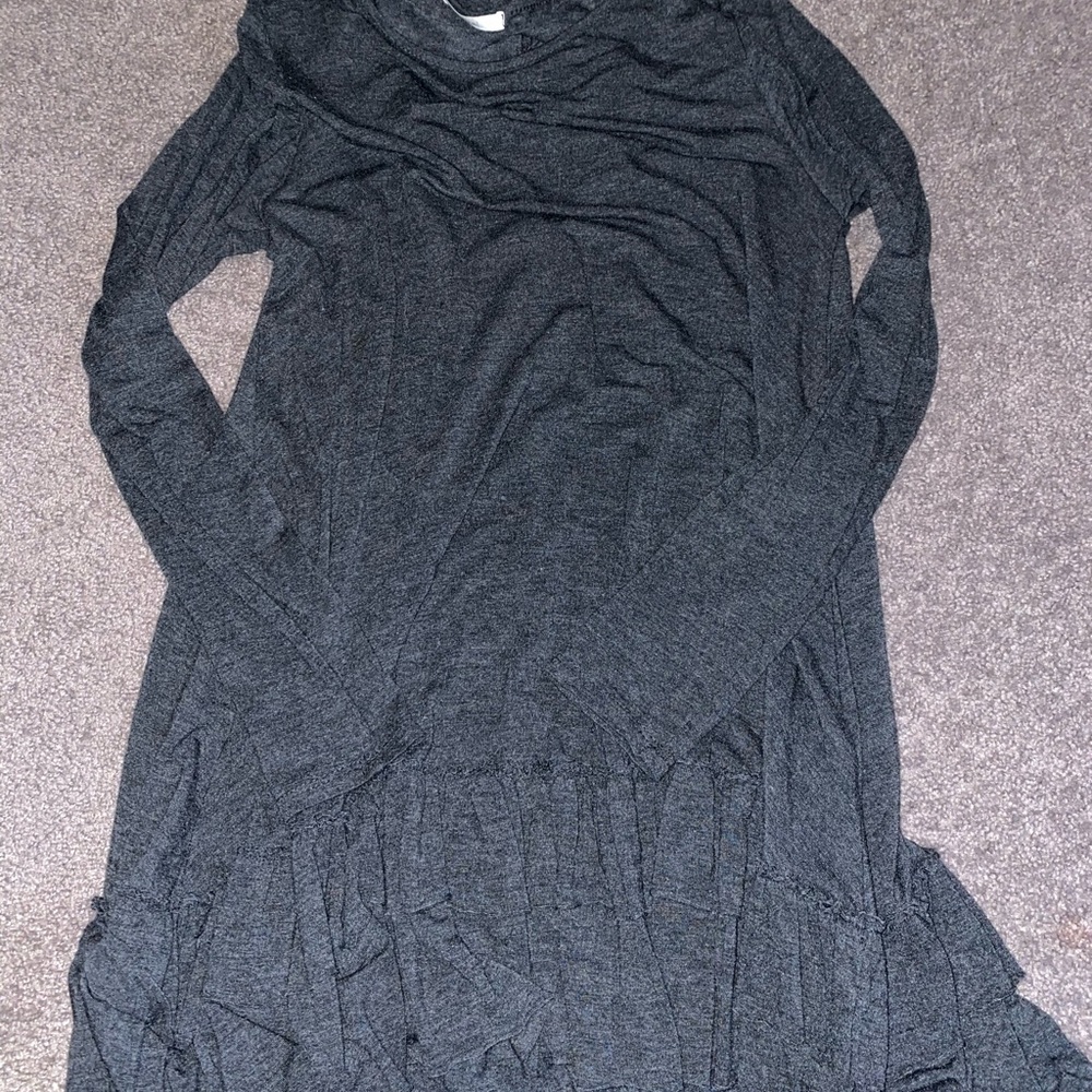 Flowy ruffle long sleeve dress